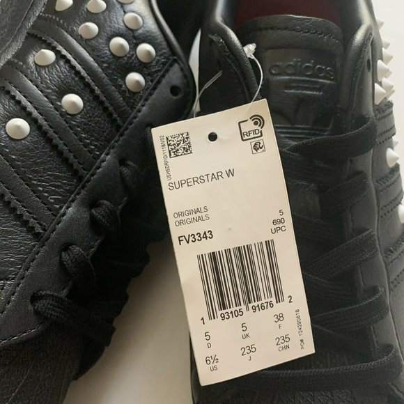 ADIDAS SUPERSTAR WOMEN SHOES FV3343 BLACK WHITE - Picture 6 of 8